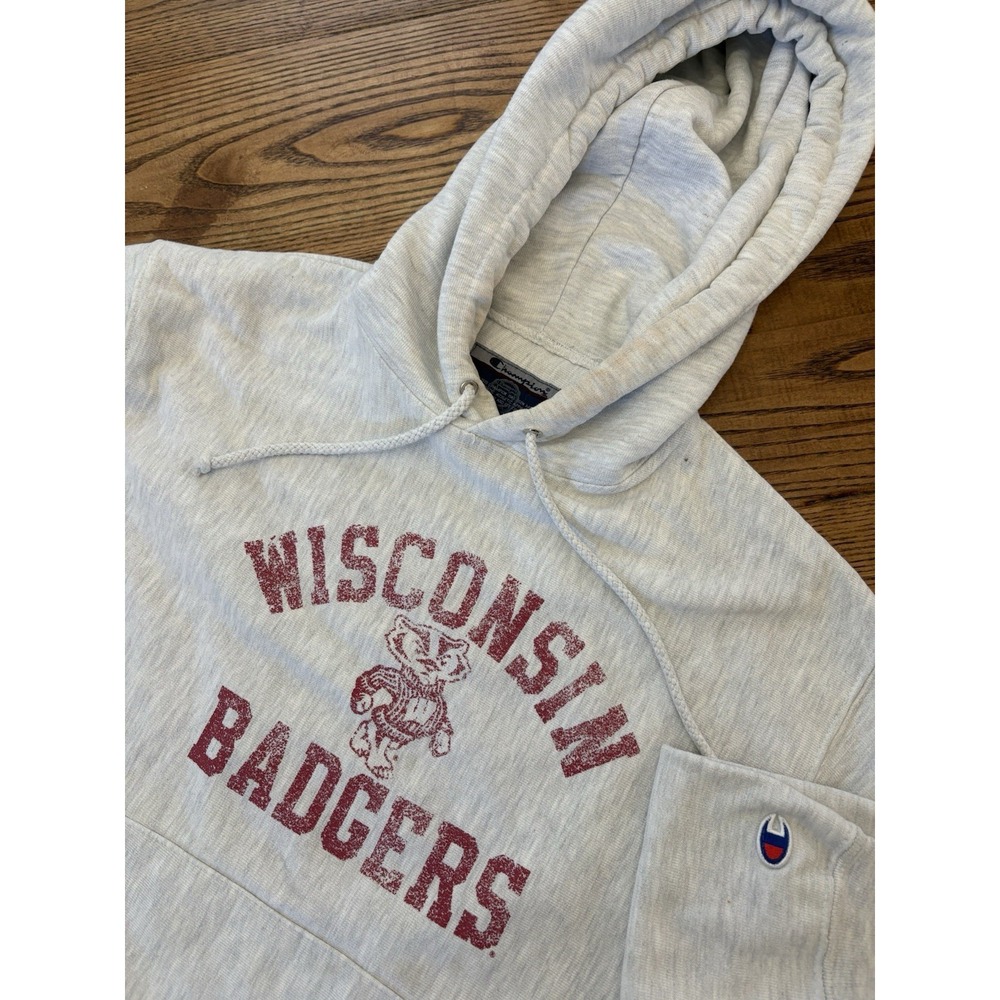 Vintage Y2K Champion Reverse Weave Wisconsin Badgers Hoodie Sweatshirt Small